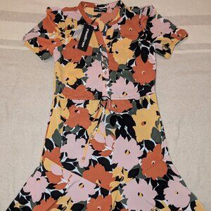 Karl Lagerfield Printed Button Floral Dress